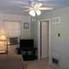 Cottage 4 Living Room featuring blue ceiling and new trim package